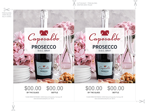 Prosecco DOC Insert Table Tent (Editable)