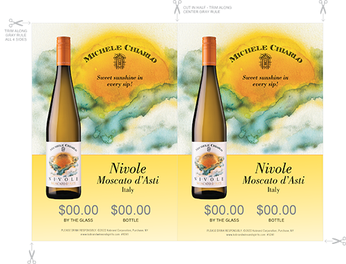 Nivole Moscato d’Asti DOCG Insert Table Tent (Editable)