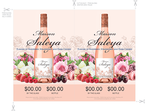 Maison Saleya Rosé Insert Table Tent (Editable)