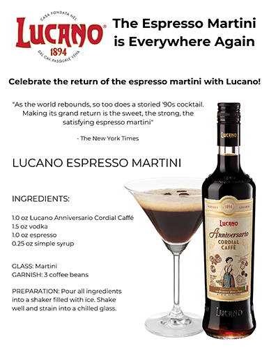 Anniversario Cordial Caffé Espresso Martini Sell Sheet