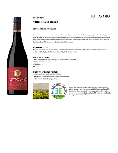Vino Rosso Dolce Fact Sheet