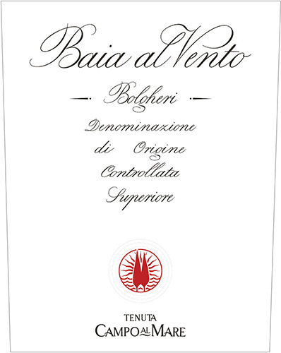 Baia al Vento Bolgheri Superiore DOC Front Label