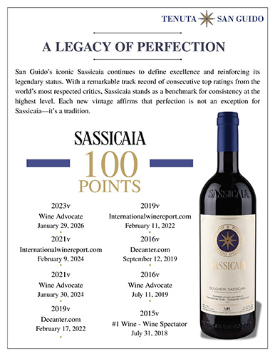 Sassicaia Legacy of Perfection Sell Sheet – 100+ Point Scores