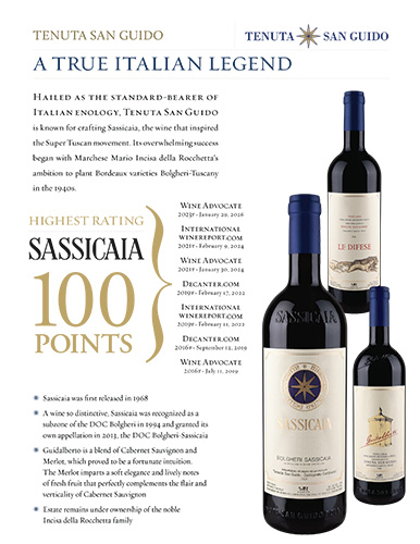 Tenuta San Guido Family Sell Sheet