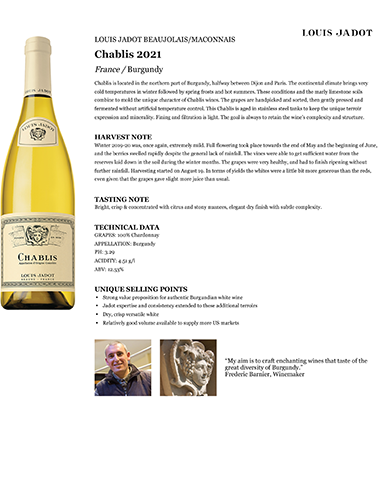 Chablis 2021 Fact Sheet