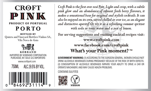Croft Pink Back Label