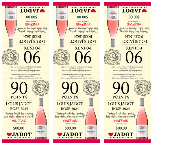 Rosé 2024 Shelf Talker 6-Up – 90 Points (Editable PDF)
