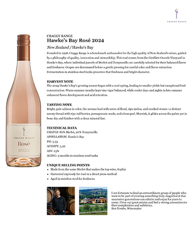Hawke’s Bay Rosé 2024 Fact Sheet
