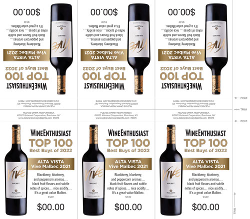 Vive Malbec 2021 Shelf Talker