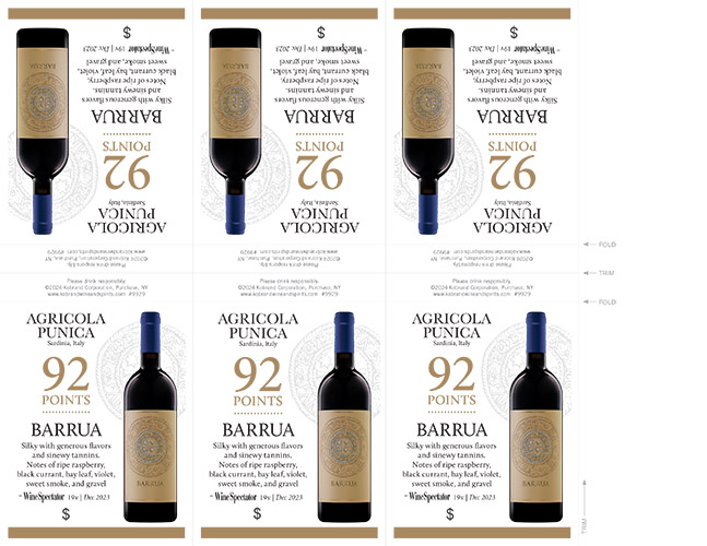 Barrua Isola dei Nuraghi 2019 Wine Spectator Shelf Talker – 92 Points