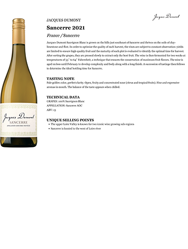 Sancerre 2021 Fact Sheet