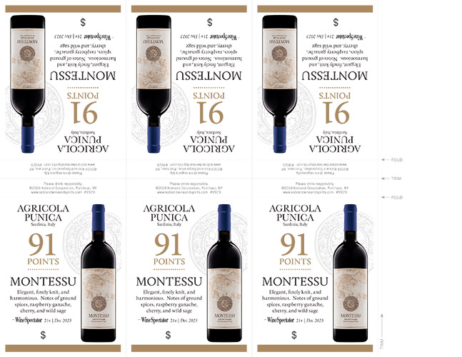 Montessu Isola dei Nuraghi 2021 Wine Spectator Shelf Talker – 91 Points (Editable PDF)