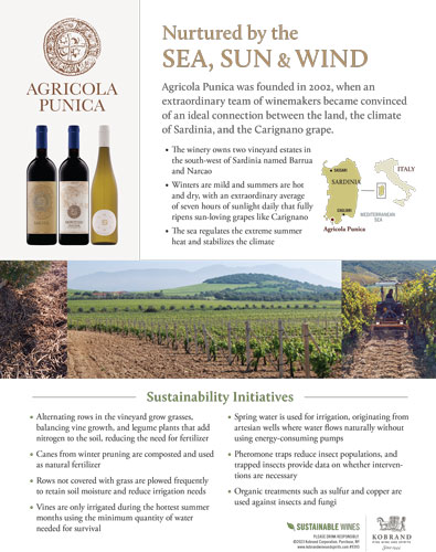 Agricola Punica Sustainability / Green Sell Sheet