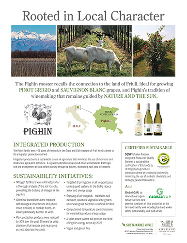 Pighin Sustainability / Green Sell Sheet