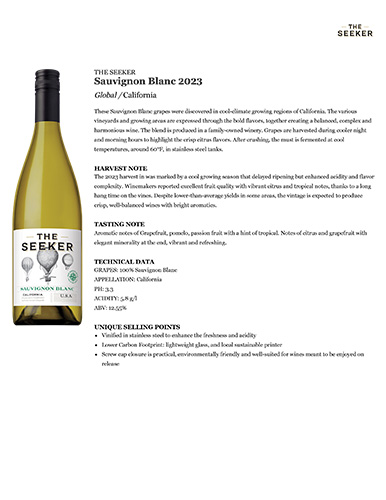 Sauvignon Blanc 2023 Fact Sheet
