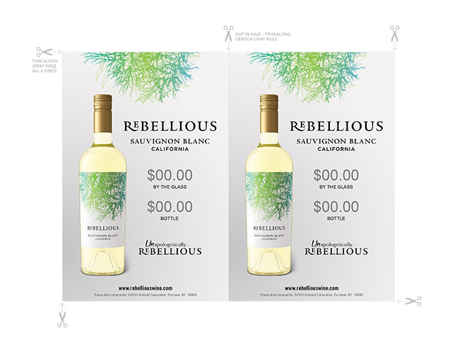 Sauvignon Blanc Unapologetically Rebellious Insert Table Tent (Editable PDF)