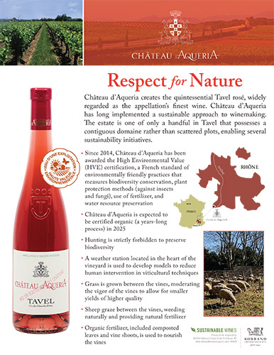 Chateau d’Aqueria Sustainability / Green Sell Sheet