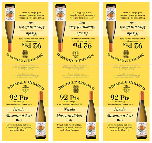 Nivole Moscato d’Asti DOCG 2022 Wine Enthusiast Shelf Talker – 92 Points (Editable PDF)
