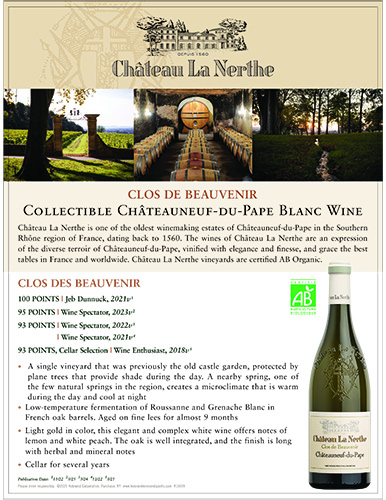 Clos de Beauvenir Sell Sheet