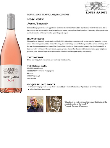 Rosé 2022 Fact Sheet