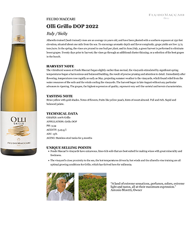 Olli Grillo DOP 2022 Fact Sheet