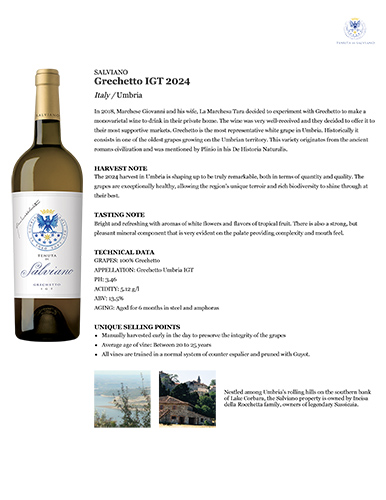 Grechetto IGT 2024 Fact Sheet