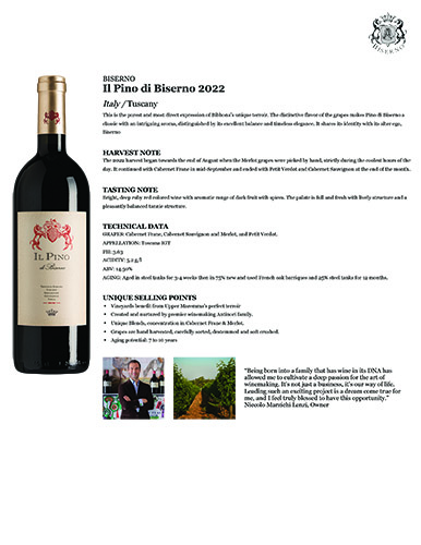 Il Pino di Biserno 2022 Fact Sheet