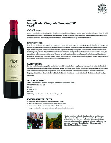 Otto: Insoglio del Cinghiale Toscana IGT 2022 Fact Sheet