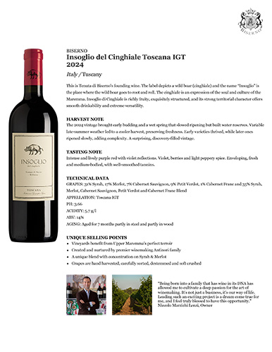 Insoglio del Cinghiale Toscana IGT 2024 Fact Sheet