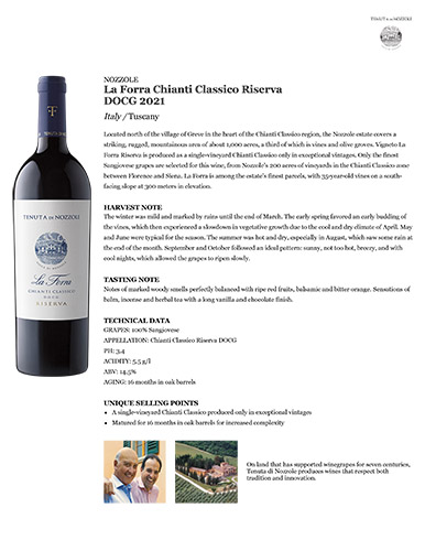 La Forra Chianti Classico Riserva DOCG 2021 Fact Sheet