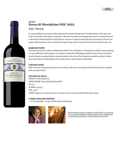 Rosso di Montalcino DOC 2023 Fact Sheet