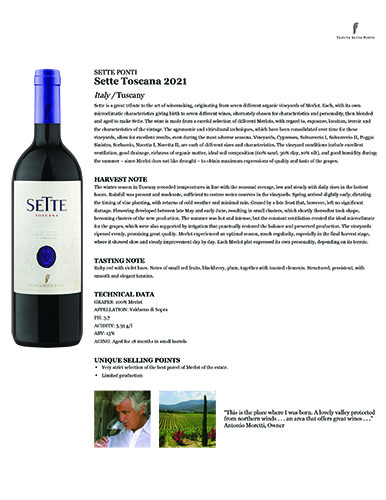 Sette Toscana 2021 Fact Sheet