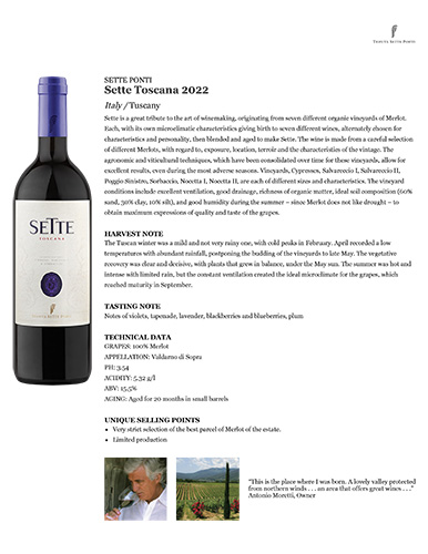Sette Toscana 2022 Fact Sheet