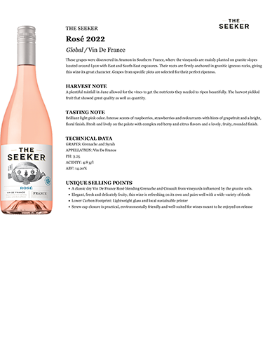 Rosé 2022 Fact Sheet