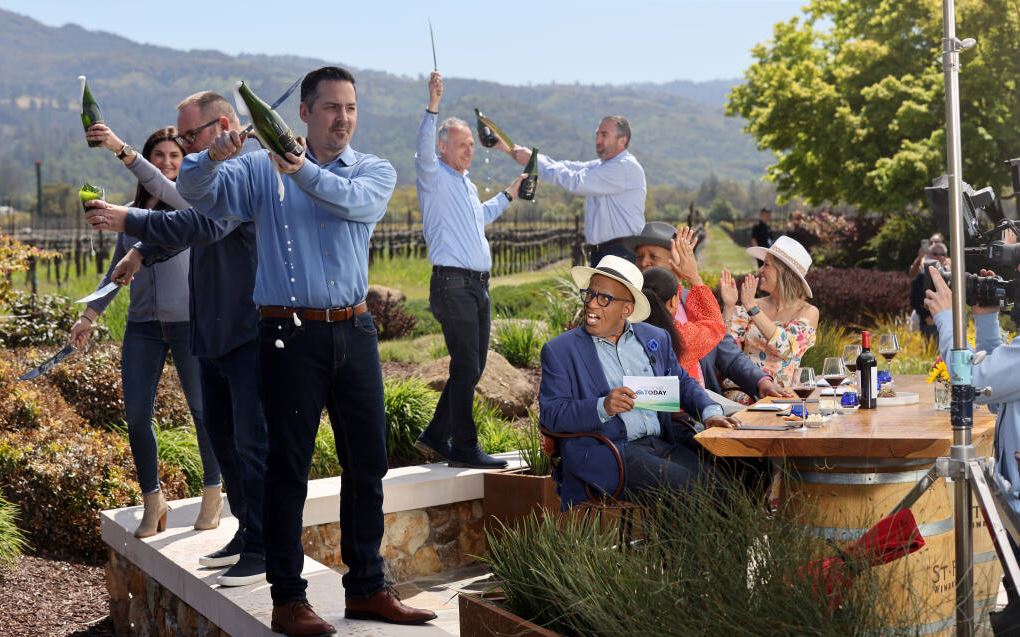 staff of St. Francis Winery and The Today show filming in Sonoma County