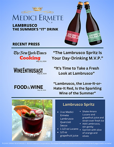 Medici Ermete Lambrusco Spritz Summer Sell Sheet