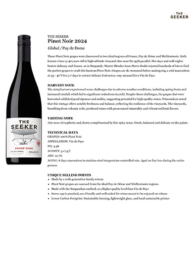 Pinot Noir 2024 Fact Sheet