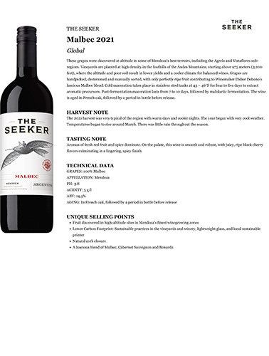 Malbec 2021 Fact Sheet