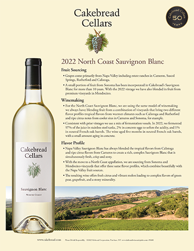 North Coast Sauvignon Blanc Sell Sheet