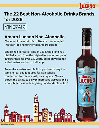 Amaro Lucano Non-Alcoholic VinePair “Best of 2026” Sell Sheet