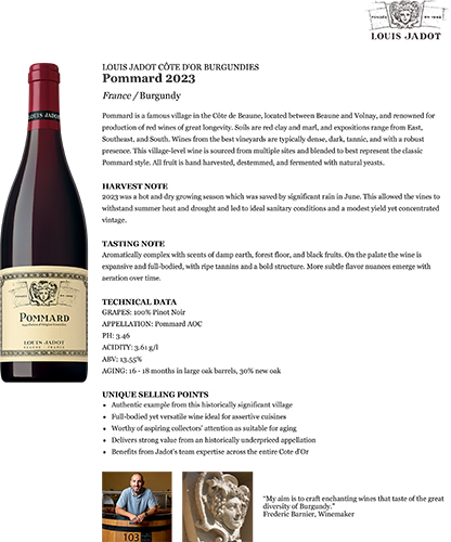 Core: Pommard 2023 Fact Sheet