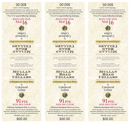 Columbia Valley Cabernet Sauvignon 2019 Shelf Talker – 91 Points (Editable PDF)
