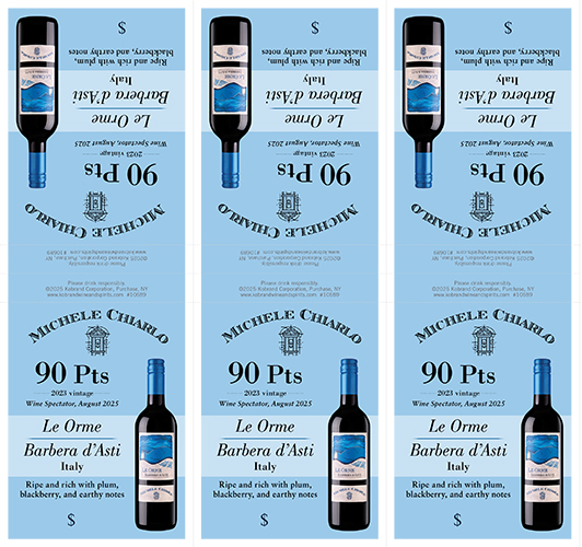 Le Orme Barbera d’Asti DOCG 2023 Wine Spectator Shelf Talker (Editable PDF) – 90 Points