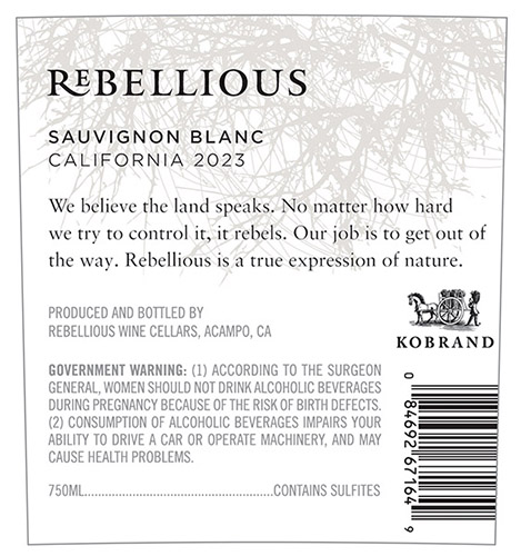 Sauvignon Blanc 2023 Back Label