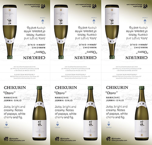 Chikurin Junmai Ginjo Namazake Spring Seasonal Shelf Talker