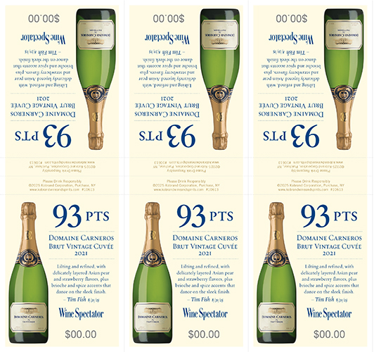 Brut Vintage Cuvée 2021 Wine Spectator Shelf Talker – 93 Points (Editable PDF)