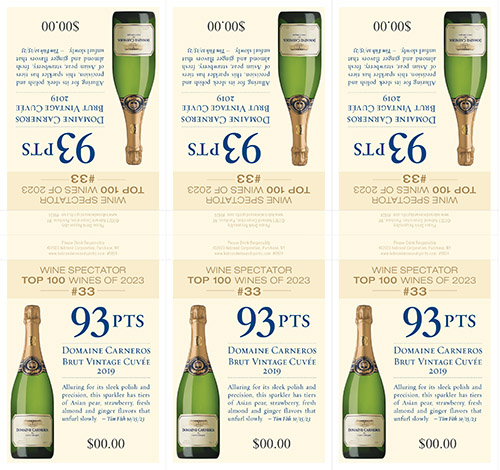 Brut Vintage Cuvée 2019 Wine Spectator Top 100 Shelf Talker – 93 Points (Editable PDF)