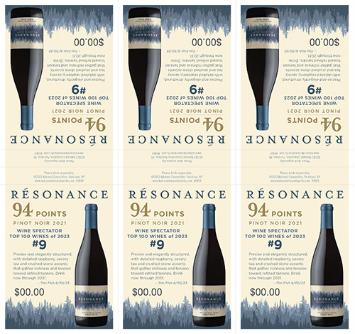 Resonance Willamette Valley Pinot Noir Top 100 Shelf Talker (Editable PDF)