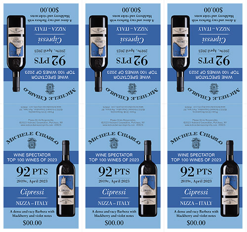 Cipressi Barbera Nizza DOCG 2019 Wine Spectator Top 100 Shelf Talker – 92 Points (Editable PDF)