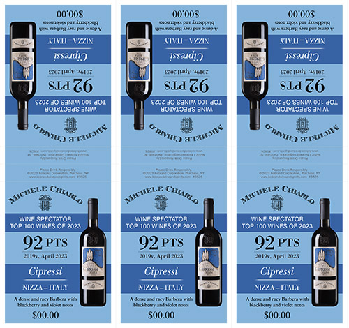 Cipressi Nizza DOCG 2019 Wine Spectator Top 100 Shelf Talker (Editable PDF) – 92 Points